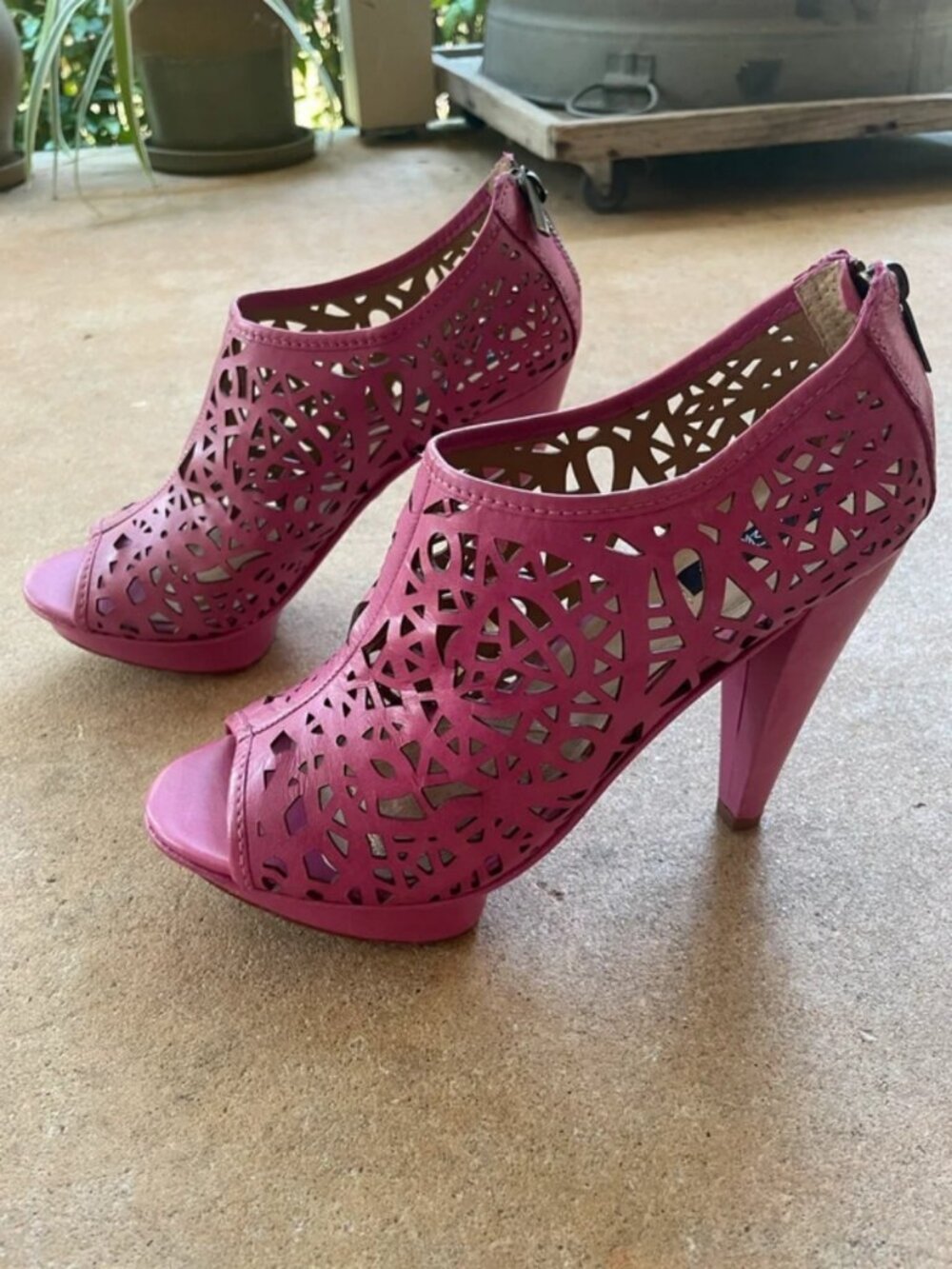 Mea Shadow Pink Studded Heels – Open Toe